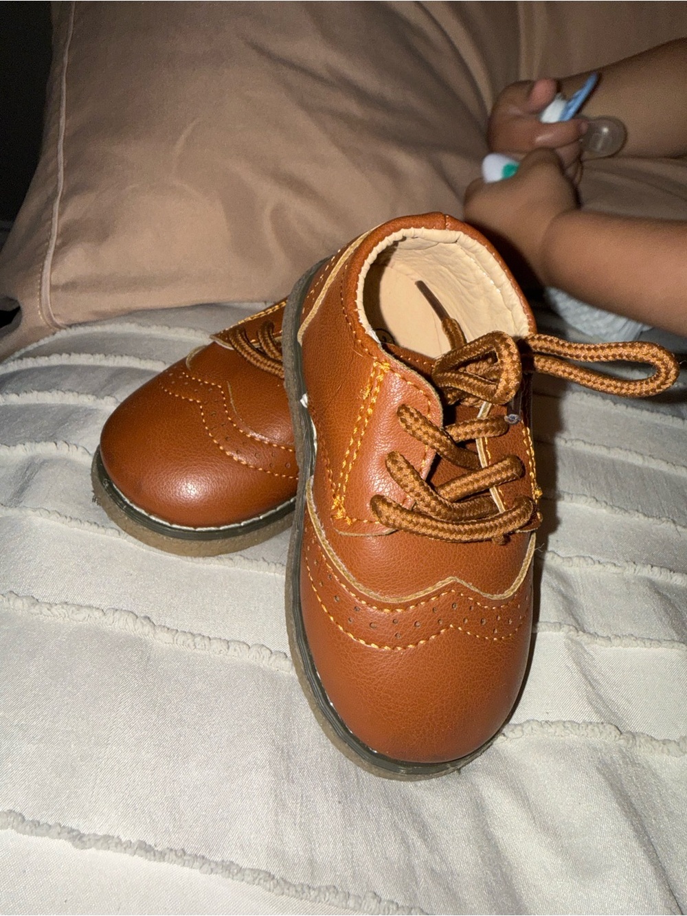 Classic Brown Kids Lace-Up Oxford Shoes